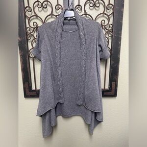 Zara Knit grey open short sleeve cardigan